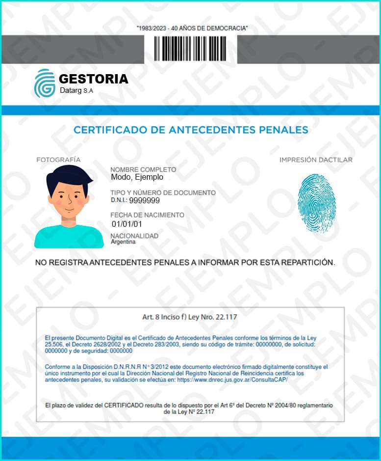 Certificado de Antecedentes Penales